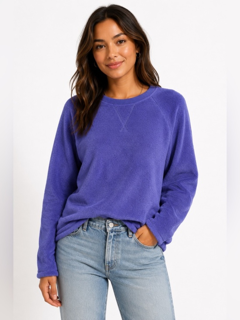 NWT Sonoma Lavender Crewneck Fleece Sweater Large